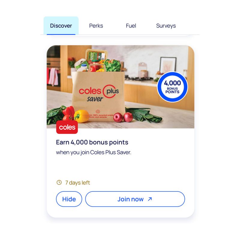 Coles Plus Saver - /Month with Up to $20 Bonus Points
