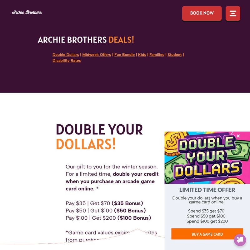 Double Your Dollars Arcade Card – Pay Get $70 Credit