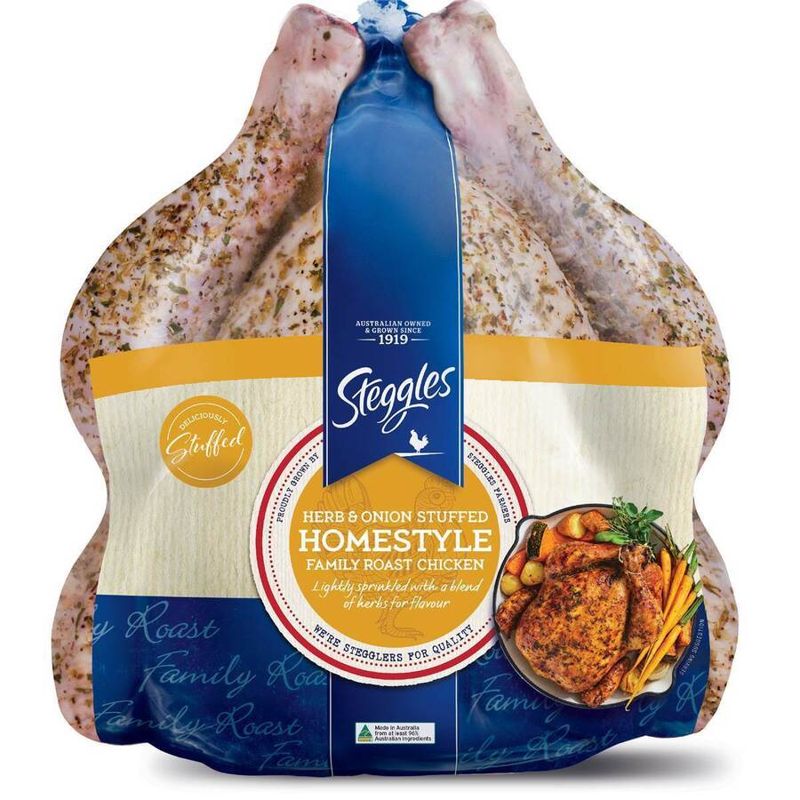 Steggles Whole Chicken Herb & Onion /kg