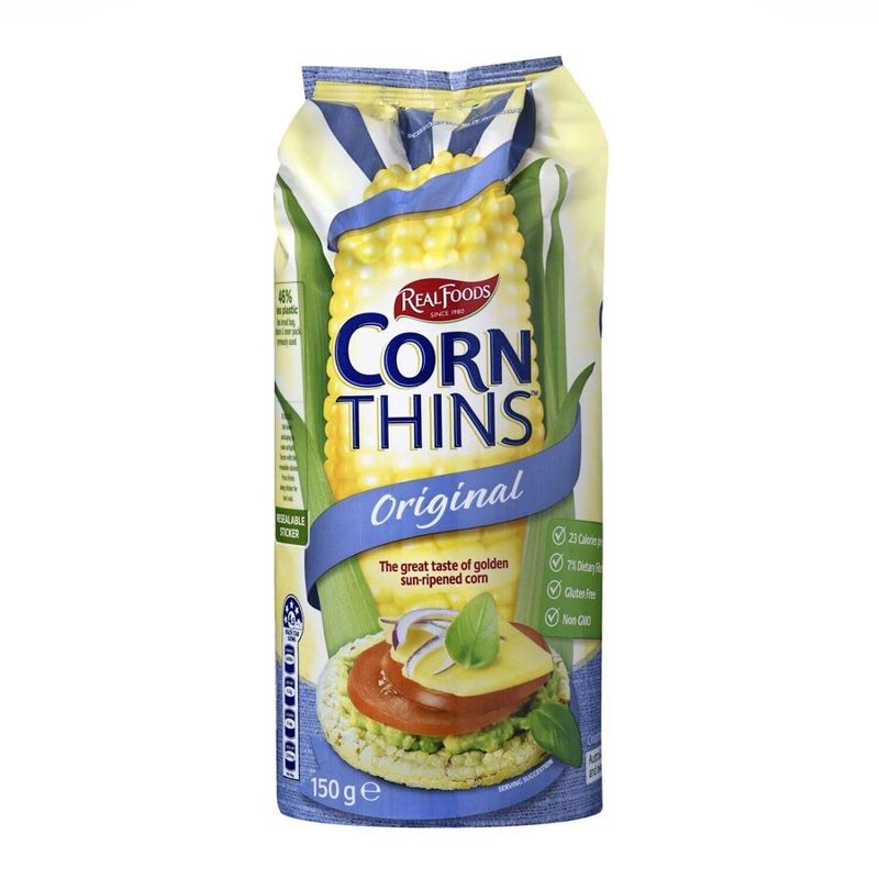 Real Foods Corn Thins Original 150g - (NSW, ACT)