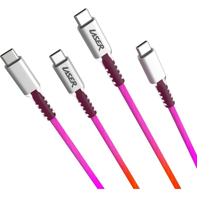Laser 2m USB-C Braided Cable 2 Pack, Click & Collect Free