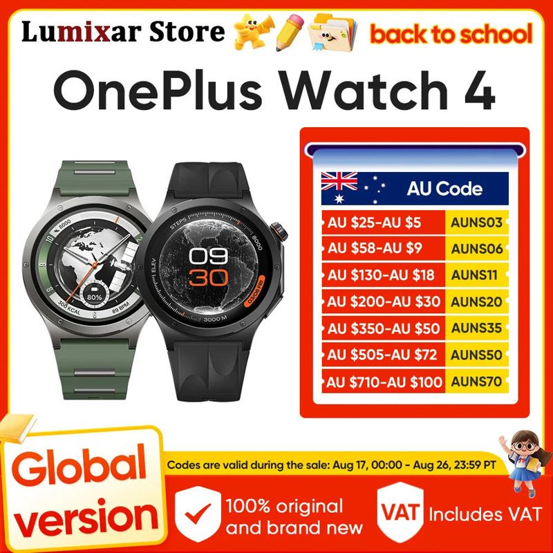 OnePlus Watch 4 WearOS 6 Smartwatch AU Stock