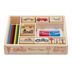 Melissa & Doug Wooden Vehicle Stamp Set