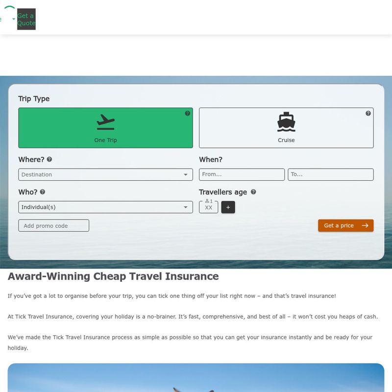 Tick Travel Insurance –+ 8% Cashback