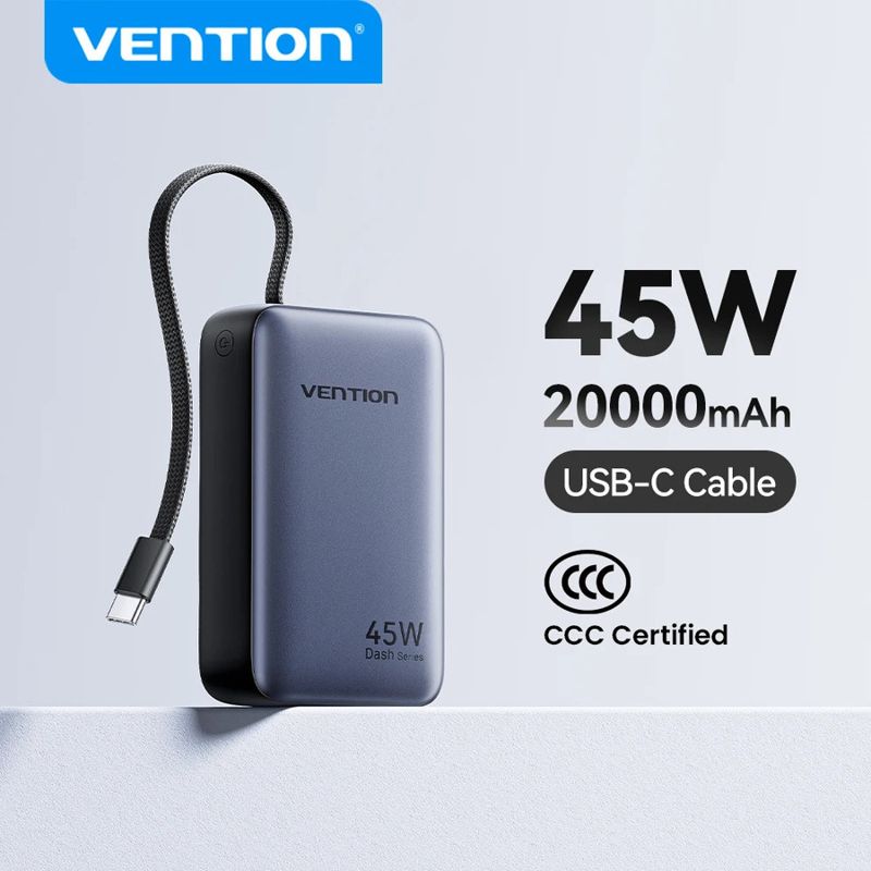 Vention 45W 20000mAh CCC-Certified Power Bank