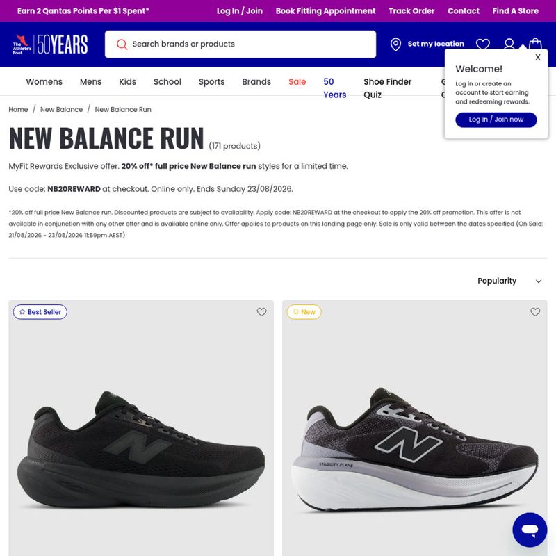 The Athlete's Foot - New Balance Running Shoeswith Code