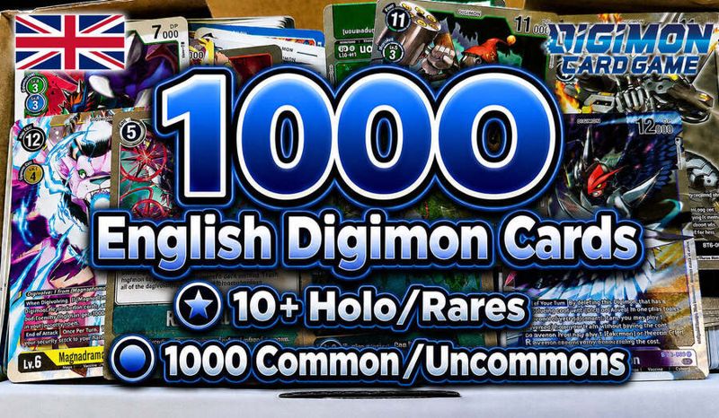 Digimon Cards 1000+ Mixed Bulk Pack