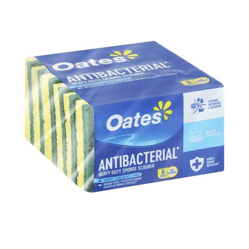 Oates Antibacterial Sponge Scourers 6-Pack