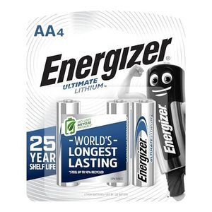 Energizer Ultimate Lithium AA Batteries 4-Pack, ( Sub & Save)