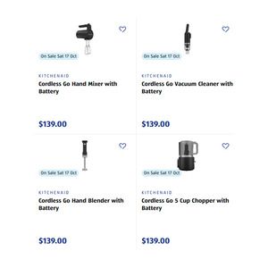 KitchenAid Cordless Handheld Appliances with Battery