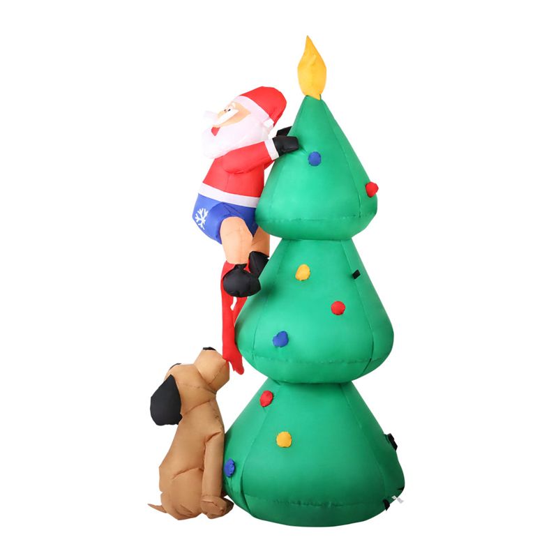 Jingle Jollys Christmas Inflatable Santa Tree 1.8M Illuminated Decorations