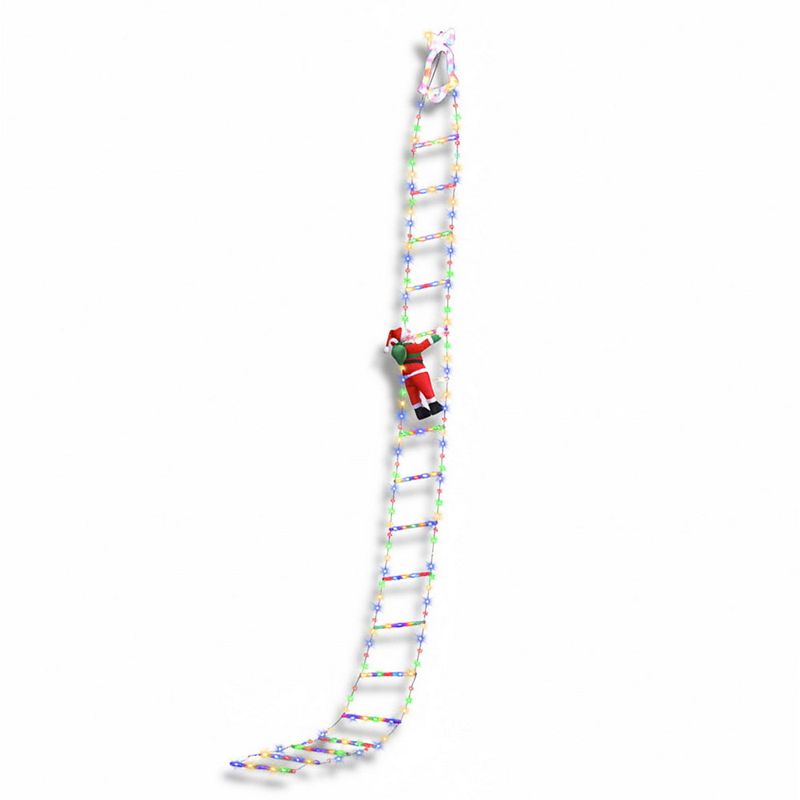Jingle Jollys 3.5M Christmas Lights 300 LED Ladder Light with Santa Claus Decor