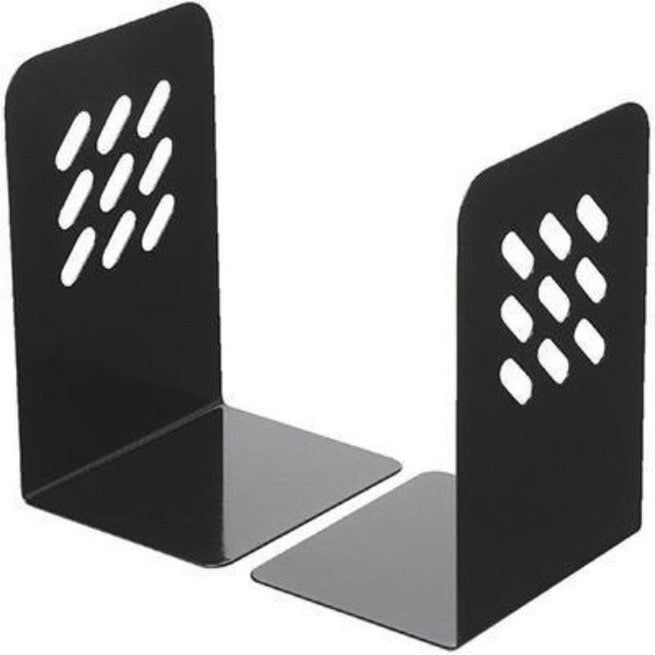 Marbig Metal Bookend Pair Black Book Shelf Stop Ends