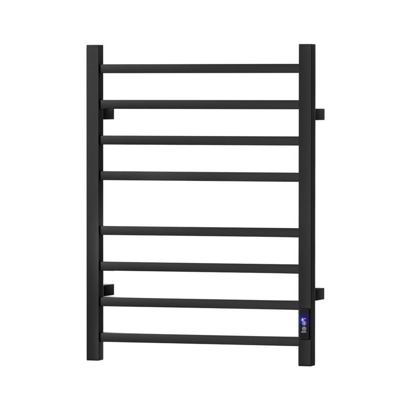 Devanti Heated Towel Rail 8 Square Bars with Timer Electric Heater Warmer Rack