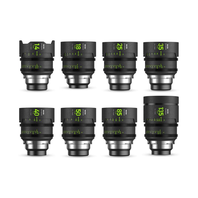 NiSi ATHENA PRIME Full Frame Cinema Lens MASTER Kit - 8 Lenses PL Mount