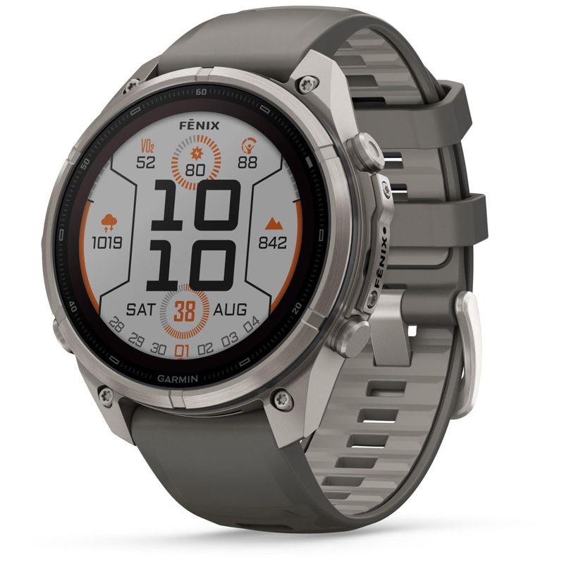 Garmin fenix 9 Pro 47mm Solar Titanium Pebble Grey Silicone Band