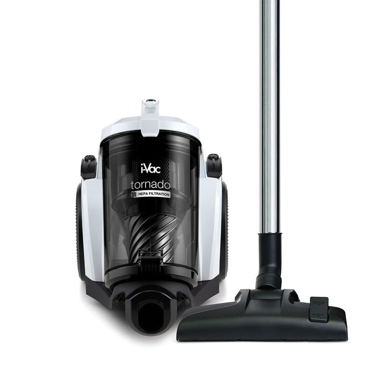 i-Vac Tornado Bagless 1800W Vacuum Cleaner 1.5m Hose 1.6L Black/White