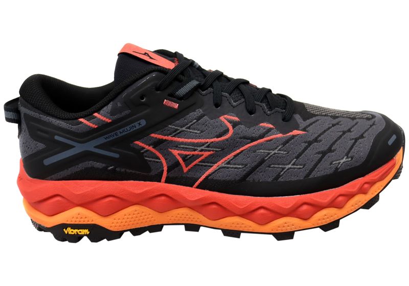 Mizuno Mens Wave Mujin 10 Comfortable Trail Running Shoes - 8 US / Black Cayenne