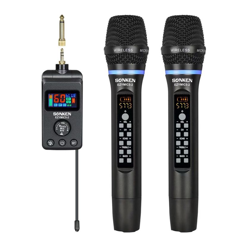 Sonken Ezy Mic 5.2 Universal UHF Wireless Microphones (with Effects) + Bluetooth