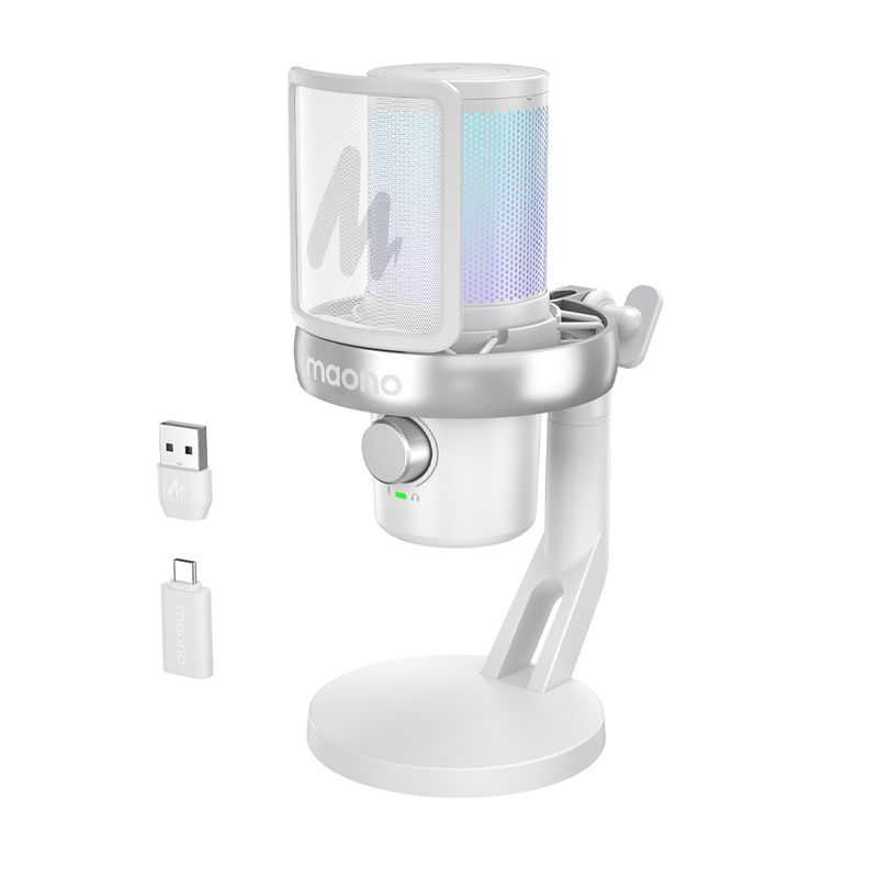MAONO DM40 Pro USB/Wireless Gaming Desktop Microphone (White)