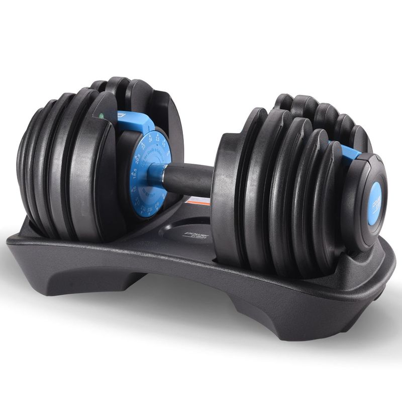 Powertrain 24kg Adjustable Dumbbell Home Gym Exercise Weights Free Workout (Blue)