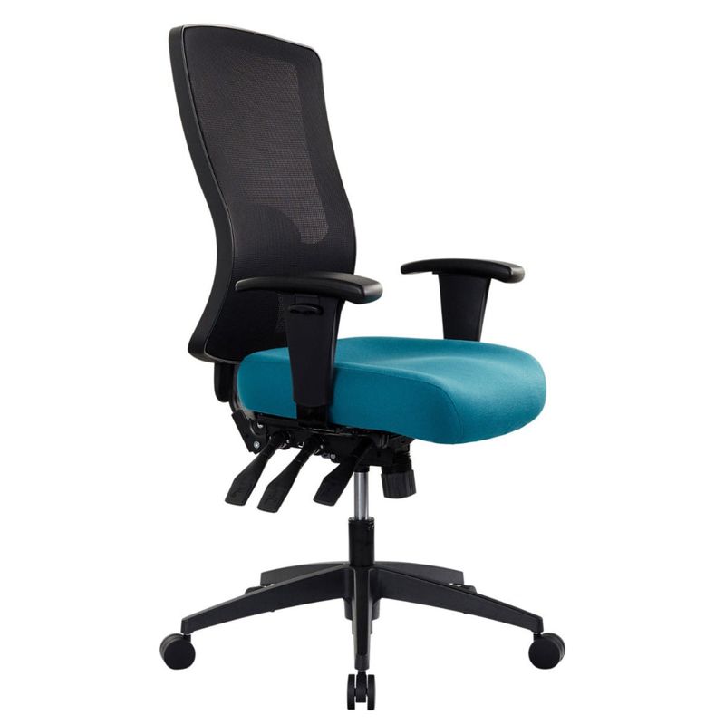 Buro Tidal Mesh High Back Chair With Arms Teal