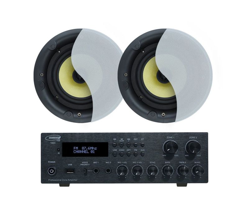 Weconic Bluetooth Amplifier + 2x6" Ceiling Speakers Package