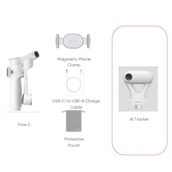 Insta360 Flow 2 Mobile Gimbal Bundle with AI Tracking - Grey with Built-In Tripod